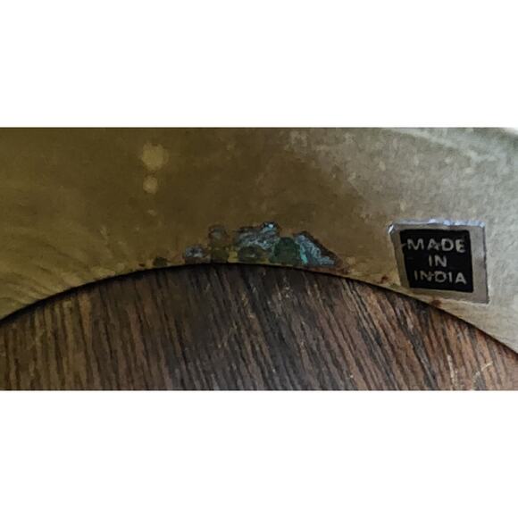 Brass Ornate Vintage Bangle Bracelet India Some Patina Pattern Repeats - Picture 4 of 6